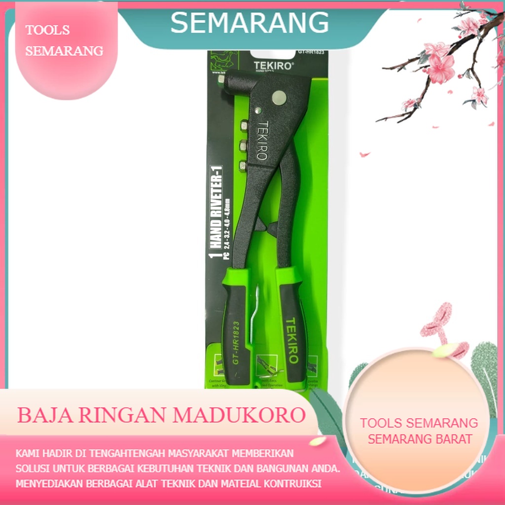 TEKIRO TANG RIVET HAND RIVETER 2.4, 3.2, 4.0, 4.8MM RIVET ADAPTER - TANG RIVET TEKIRO TOOLS SEMARANG
