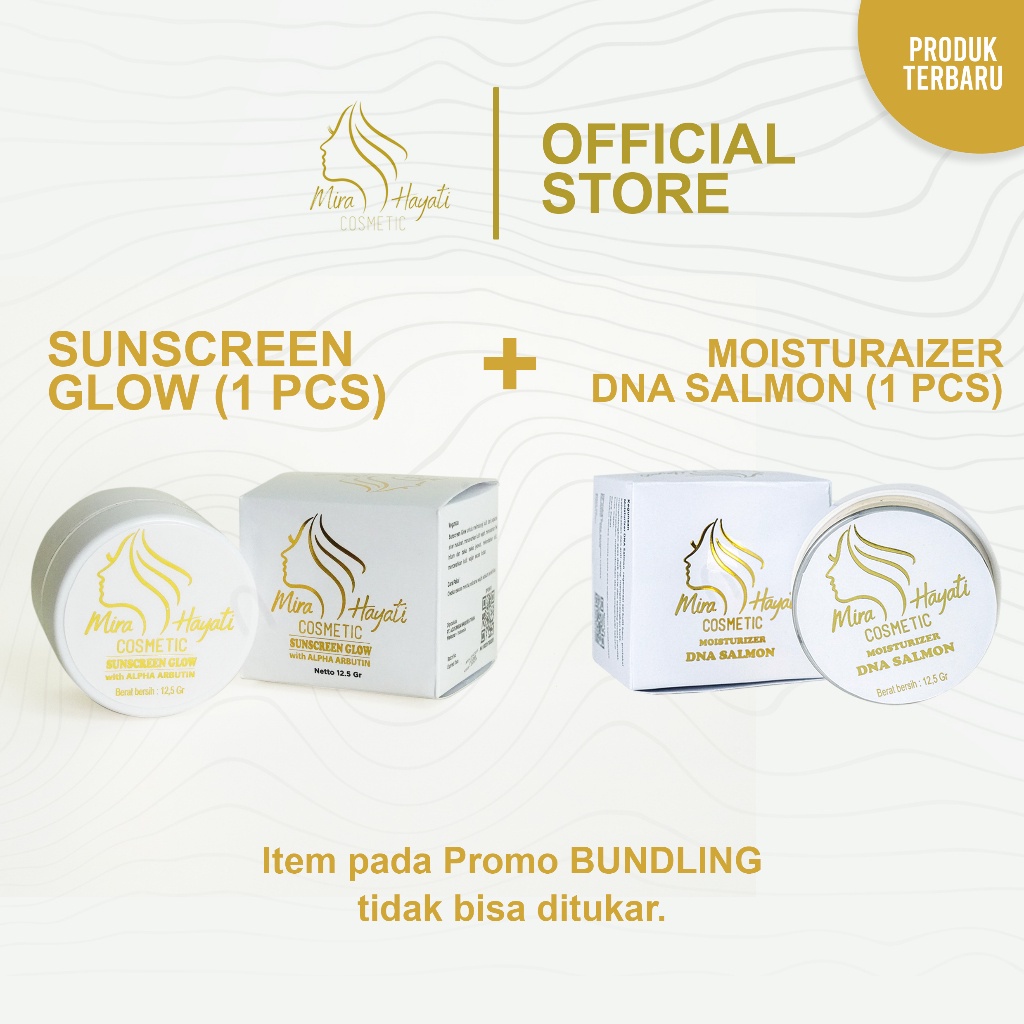 Mira Hayati Skincare Cosmetic Paket Bundling 1 ( 1 Sunscreeen + 1 DNA Salmon) Original BPOM