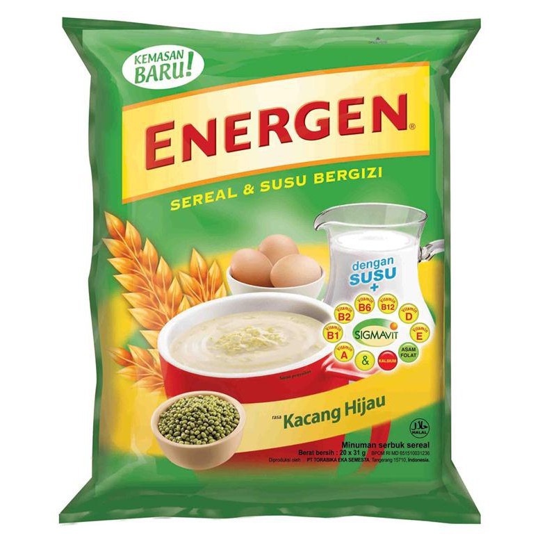 

ENERGEN SACHET 10X25GR ENERGEN COKLAT / ENERGEN VANILA / ENERGEN KACANG HIJAU SACHET