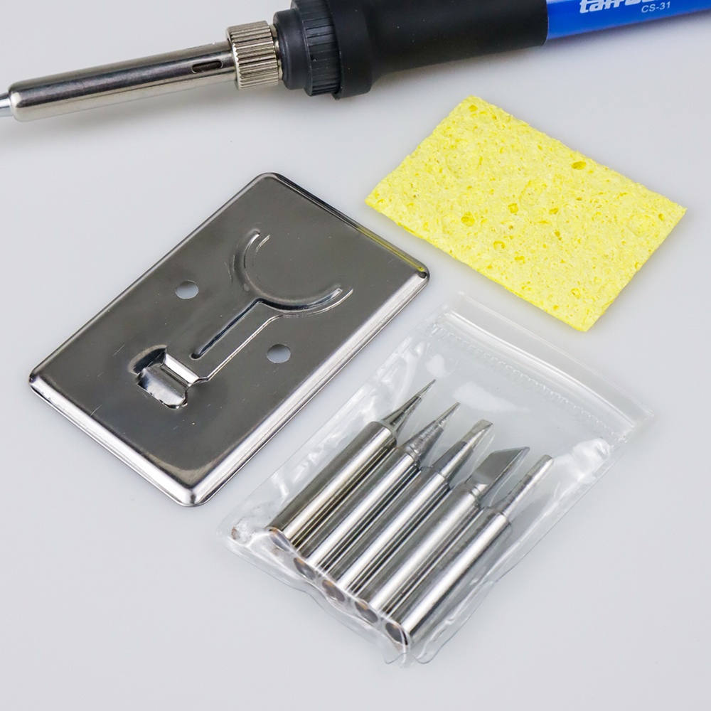 Solder Adjustable Temperature Fast Heat 450C 60W with 5 Tips - CS-31 - Black Taffware