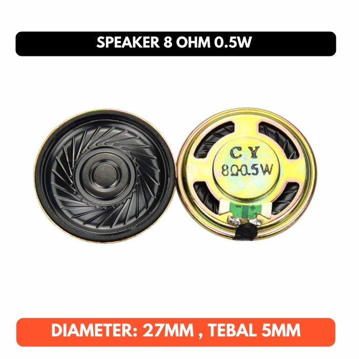 Speaker 8 Ohm 0.5W 0.5 W 1/2 WATT 8Ohm 27mm 27 mm Loudspeaker Loud