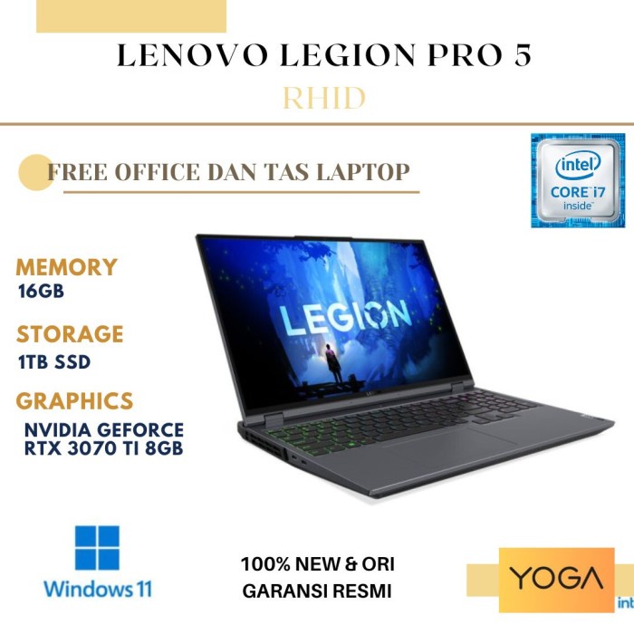 Legion 5 PRO RHID I7-12700H/16G/SSD 1T/RTX 3070Ti 8G/W11 OHS Storm