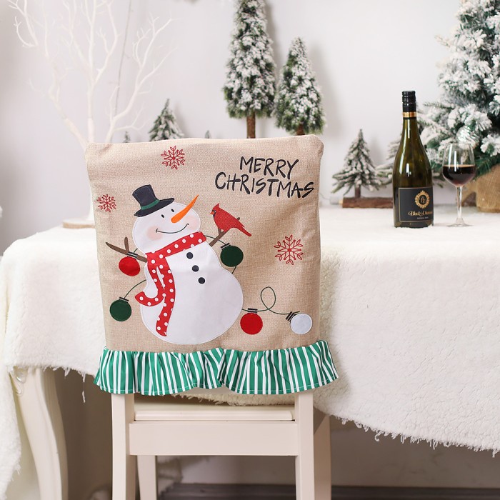 

sarung kursi/ home decor/dekorasi natal/Cover kursi natal/hiasan natal - snowman
