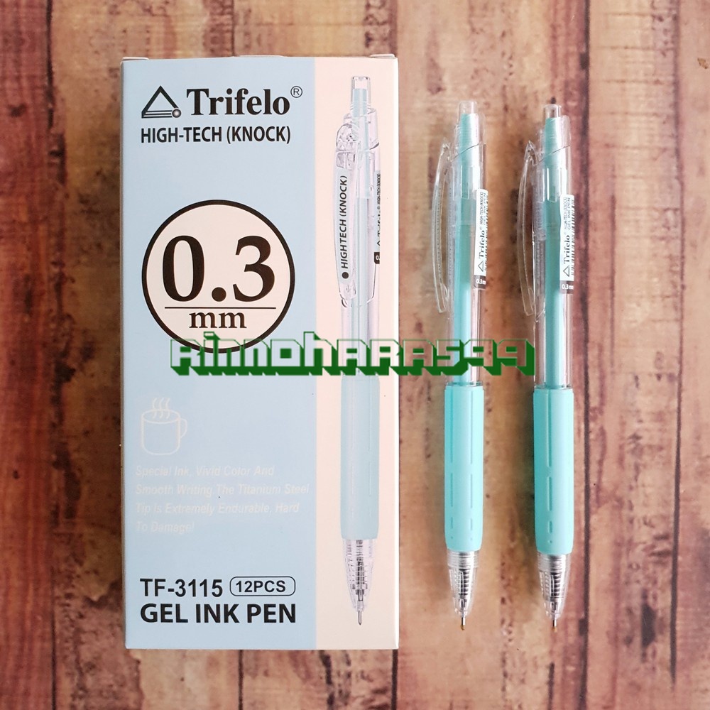 

1 PACK PEN HIGHTECH - PULPEN - BALLPOINT GEL CETIT - GELPEN - GEL INK PEN TRIFELO TF3115 KNOCK 0.3MM