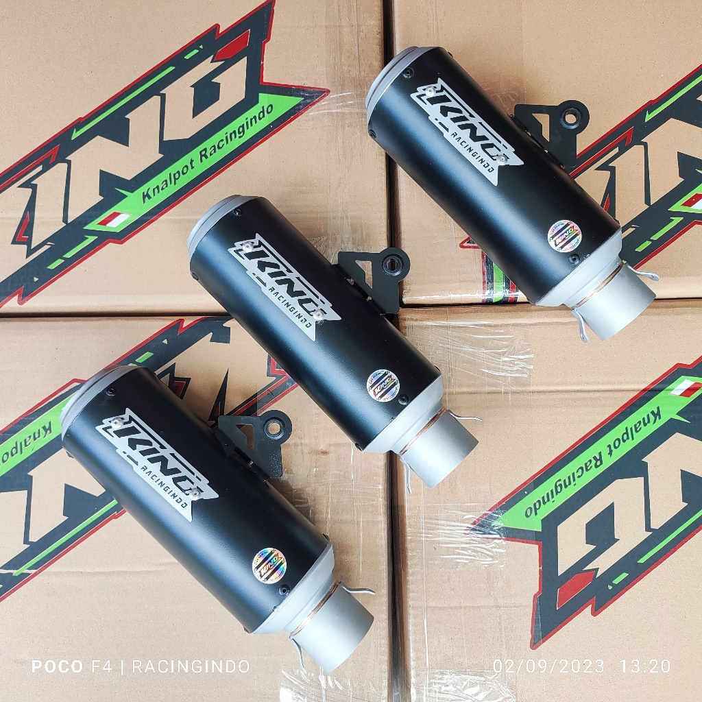 knalpot king original model dpj gp 1 hitam sanblast mx king sonic tiger megapro mx 135 vixion satria