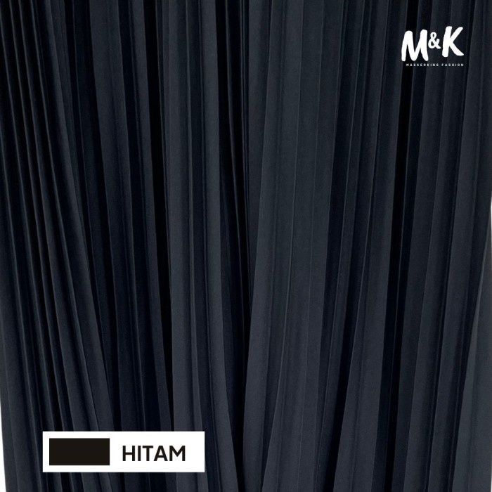 ROK PLISKET PREMIUM / ROK REMPEL / GRADE A / PLISKET SKIRT / ROK LIPET - Hitam