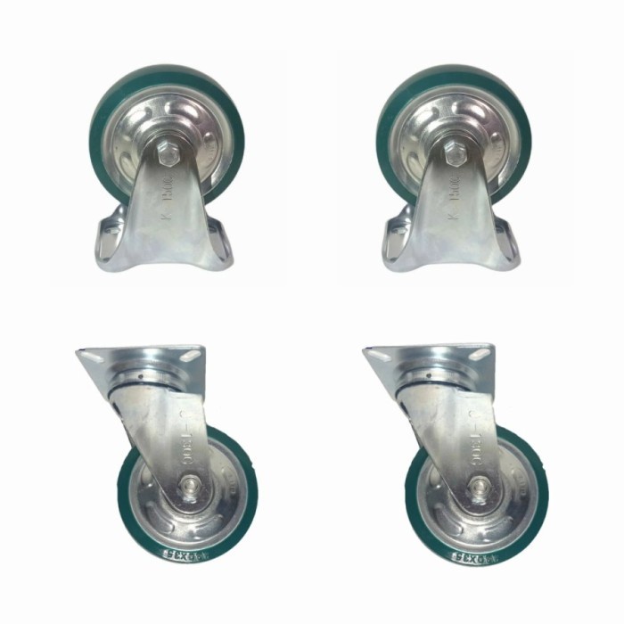 Roda Troli 6 Inch PU Merk HITO 1 Set (2 Mati 2 Hidup)
