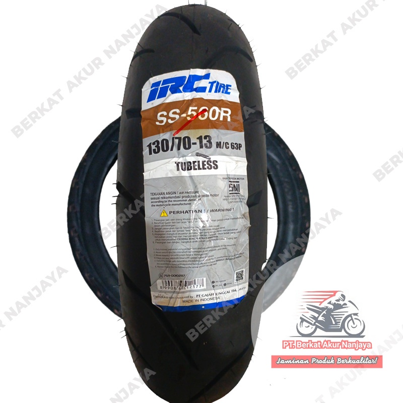 IRC SS560 R 130/70-13 Ban Belakang Nmax Pcx 160 Tubeless SS560R BONUS Pentil