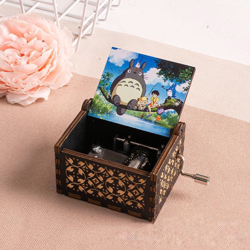 Kotak Musik Kayu Wooden Music Box mini Manual kayu advance