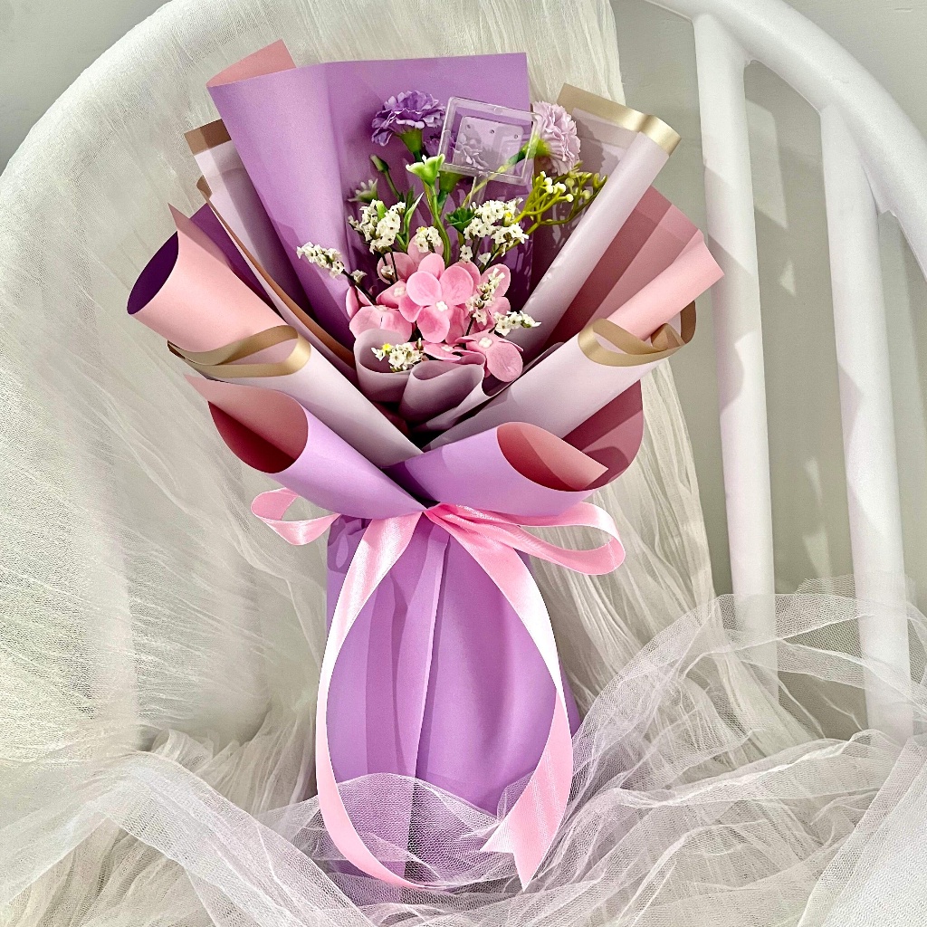[SMALL SIZE]  [HYDRANGEA] Single Soap Flower /Buket Bunga Sabun HYDRANGEA & Bunga Kering/ Buket bung