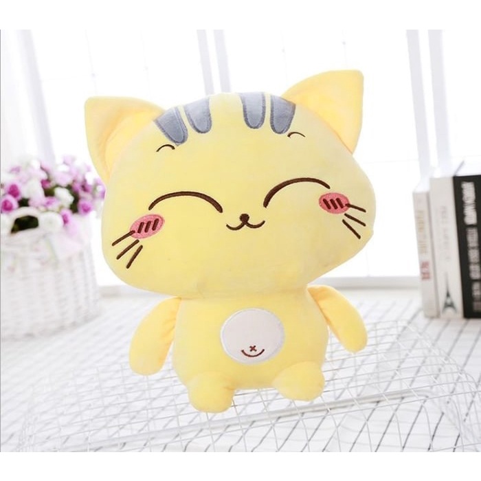 GEMESH- Boneka Kucing Kuning 35cm Boneka Kucing Keberuntungan Cat Doll