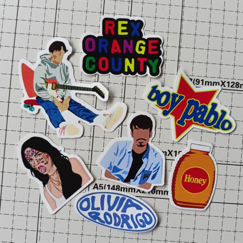 

Sticker Pack Musician Boy Pablo Olivia Rodrigo Rex Orange County