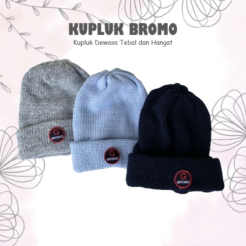 KUPLUK BROMO RAJUT Tebal  / Kupluk Topi Dewasa Pria Wanita / Kupluk Hiking / Kupluk Gunung