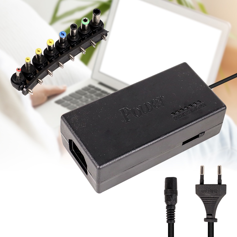 Adaptor Power Supply Converter AC to DC 12-24V 4.5A Laptop 8 Plug - Black
