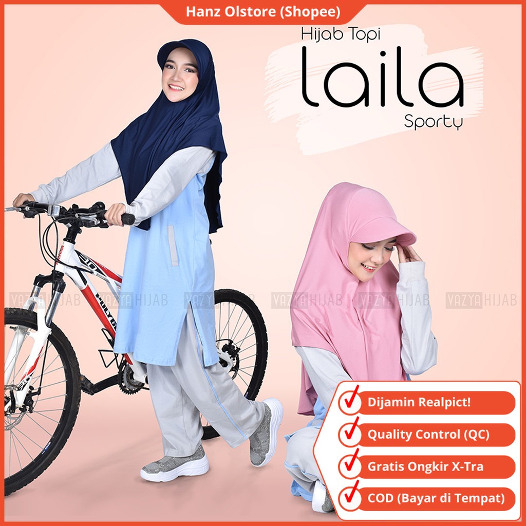 Hanz Olstore Hijab Topi Jilbab Sporty Instant Dewasa Kerudung Hijabers Wanita Fashion Krudung Hijap 