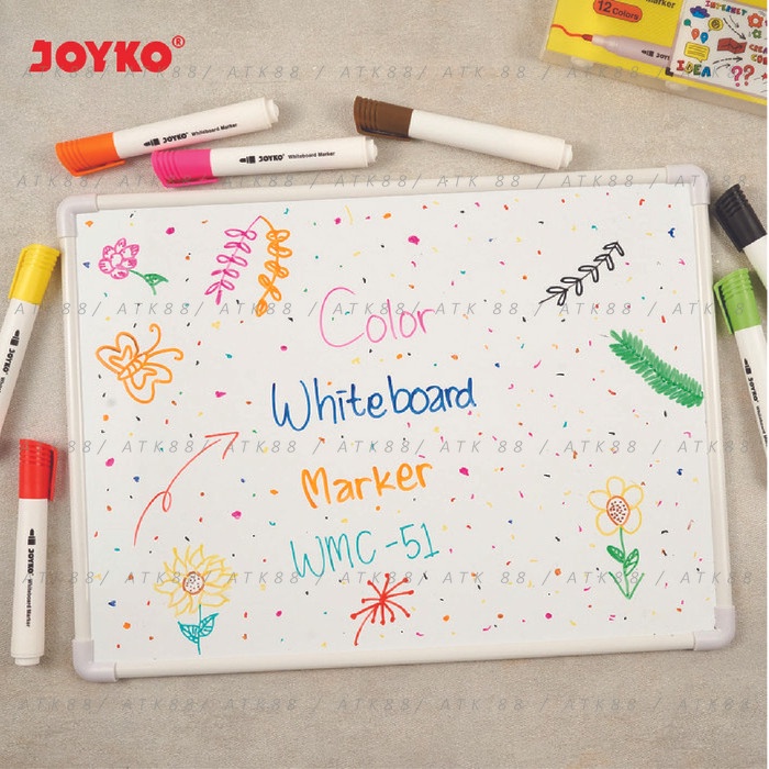 

Spidol Whiteboard 12 Warna Joyko WMC-51