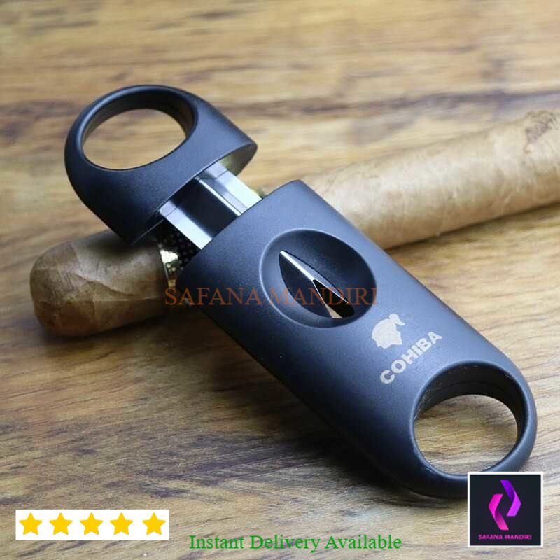Alat Gunting Pemotong Cerutu Cigar Cutter V Cut Double Blade 0810S