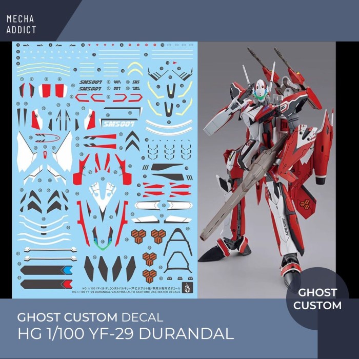 Water Slide Decal HG YF-29 Durandal by Ghost Decal - Fluorescent