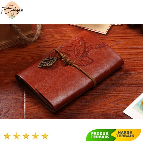 

Buku Catatan Binder Kulit Retro Leaf