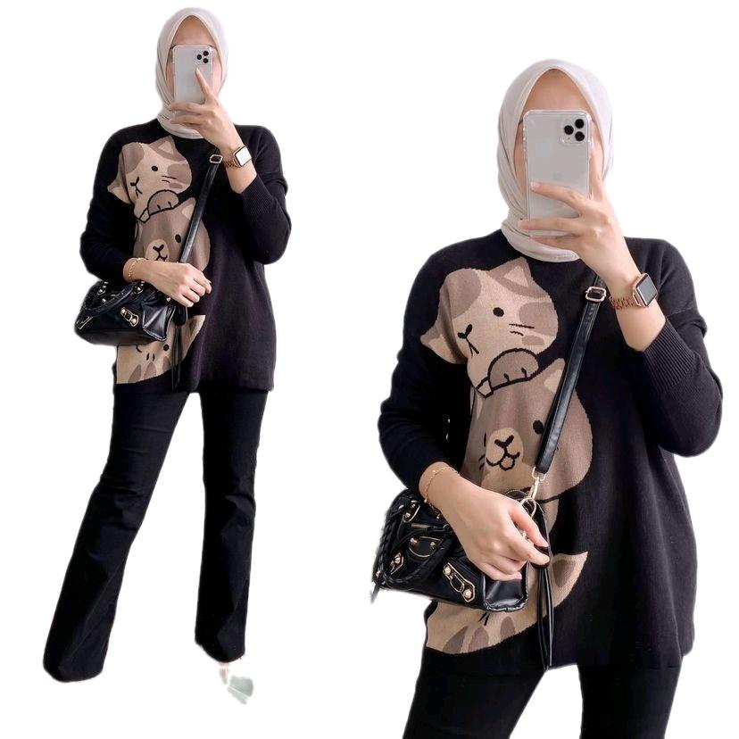 dstcollectionbali | Fashion Atasan Wanita Belina Blouse Rajut Import Santai