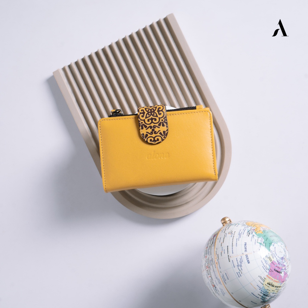 COD ALONA LEATHER- Dompet Kulit Wanita/ Dompet Wanita Asli Alona Sekar Batik wallet/Kulit Asli/Dompe