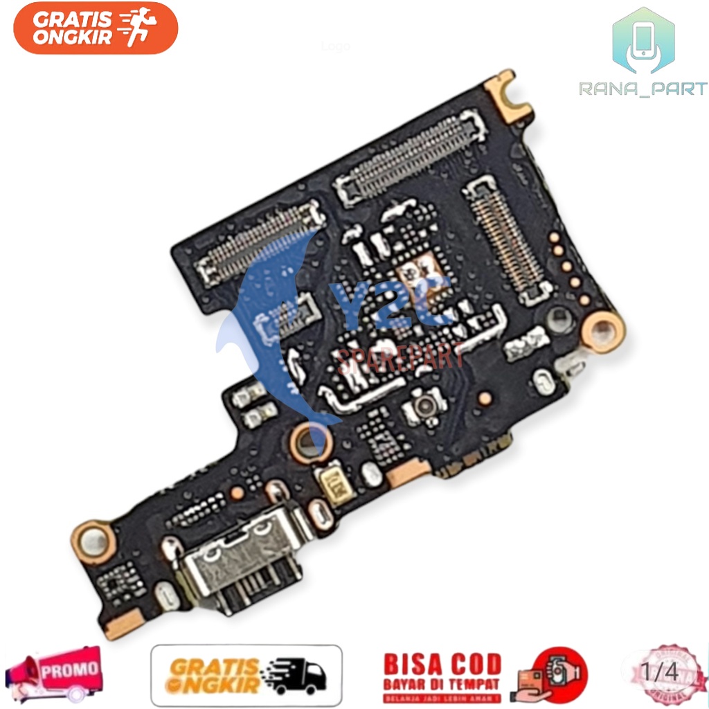 PAPAN CHARGER + IC VIVO V17 PRO + KONEKTOR SIM ORIGINAL CON T/C /HF/MIC / FULL KOMPONEN IC / Flexi F