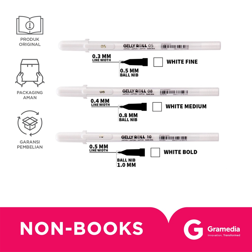 

Sakura Gelly Roll Fine Point, White