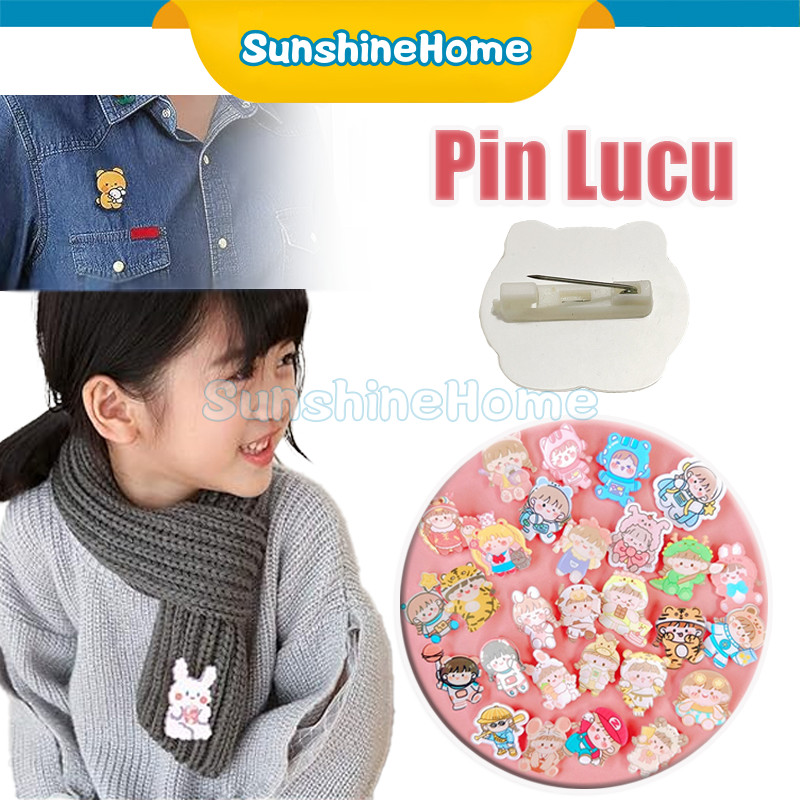 Pin Akrilik Tas Aksesoris 1 Buah Bros/kreatif Lucu Pakaian Liontin Lencana Lucu Versi Korea / Pin Lu