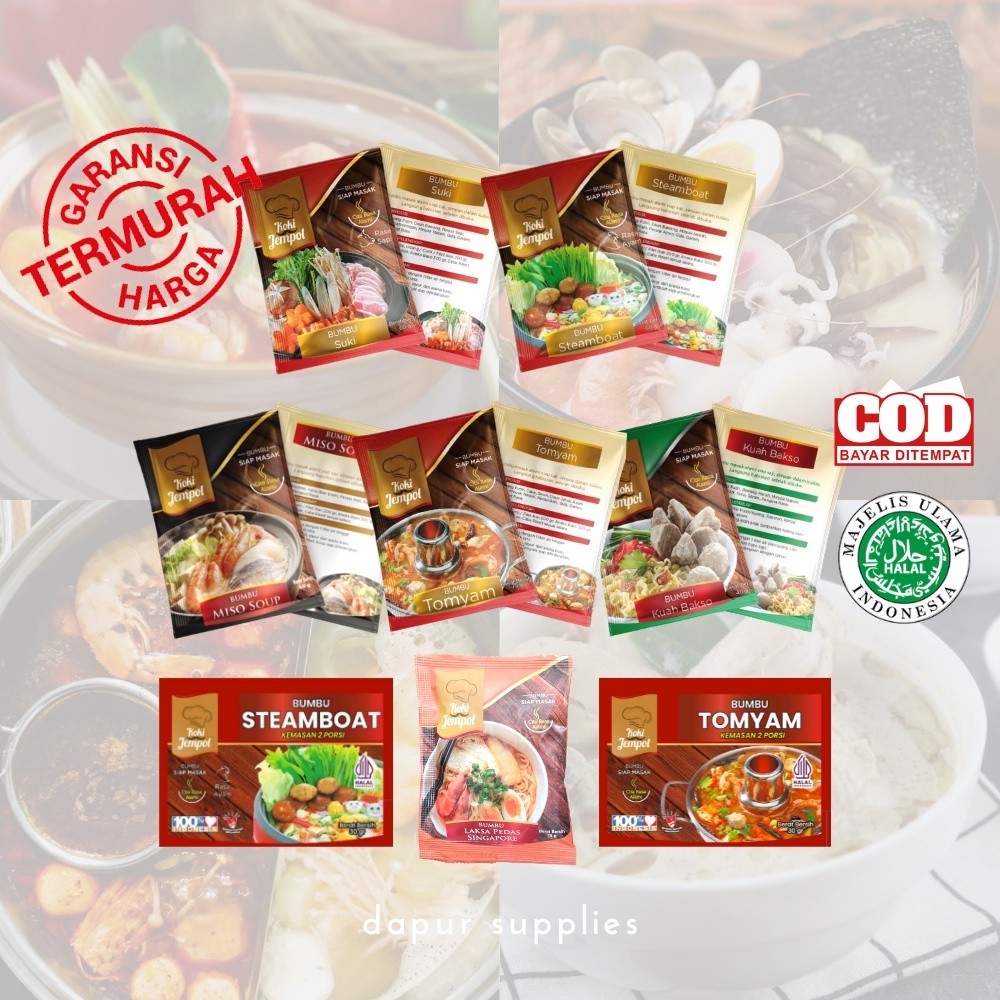 

Bumbu Instan Oriental Tanpa Pengawet / Halal Bumbu Masak Koki Jempol / Bumbu Instan Siap Masak Koki Jempol