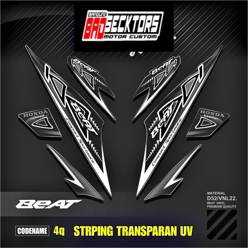 Decal Sticker Striping Variasi Transparan Uv Beat Karbu Motif Ori 2012/2013 Beat Carburator Transpar