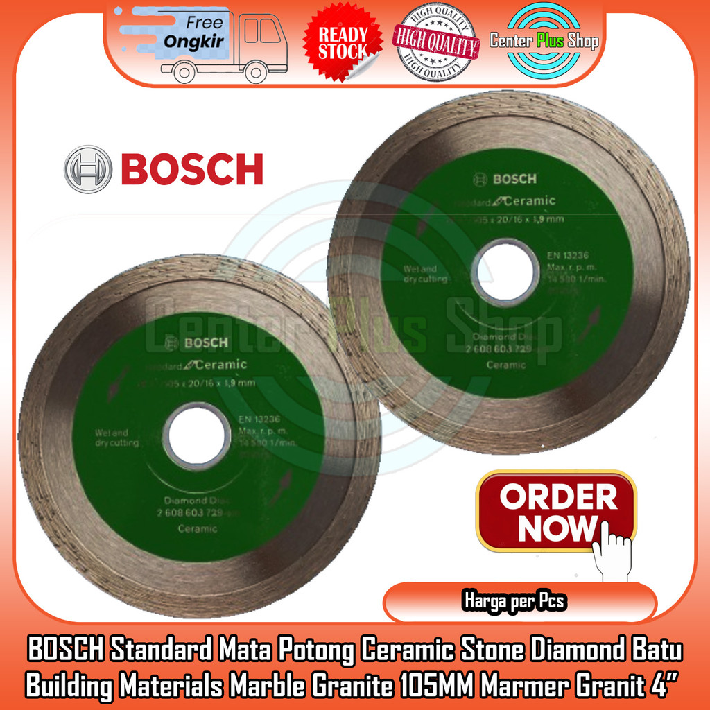 BOSCH Mata Potong Ceramic 105Mm Mesin Gerinda Listrik 4" Pecah Granite Batu Marble Marmer Granit Ger