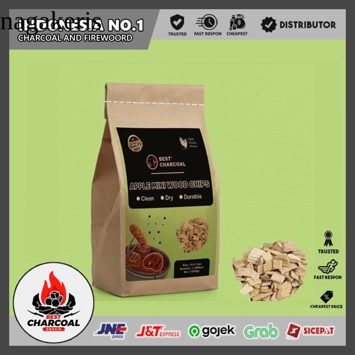 

Kayu Bakar Wood Chips Mini Apple Rambutan Cherry Premium Ekspor A+ - Wood Chips Mini, K.Apel 1 Kg laris