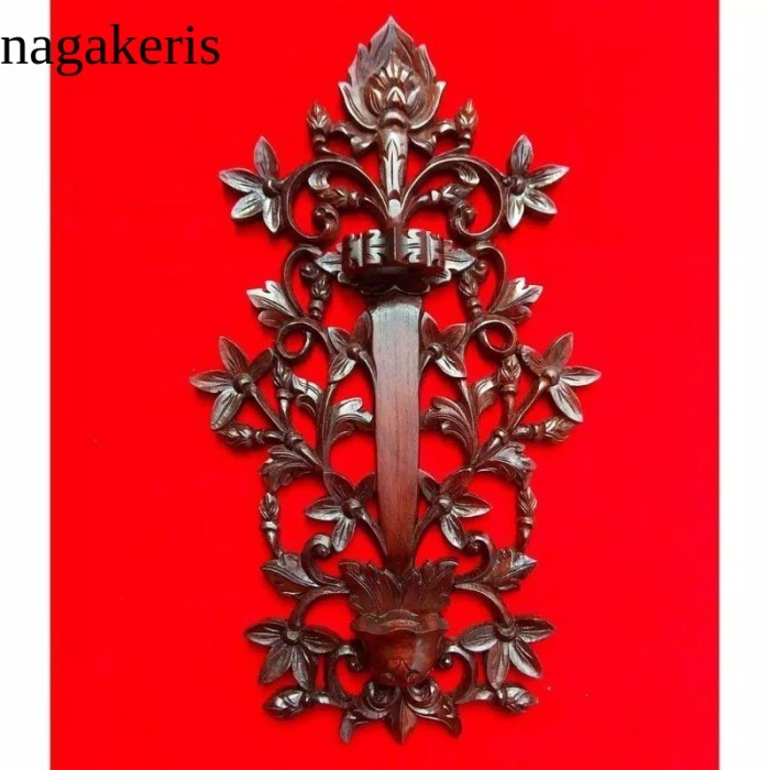 

Blawong Keris Kayu Jati Motif Bunga terlaris murah