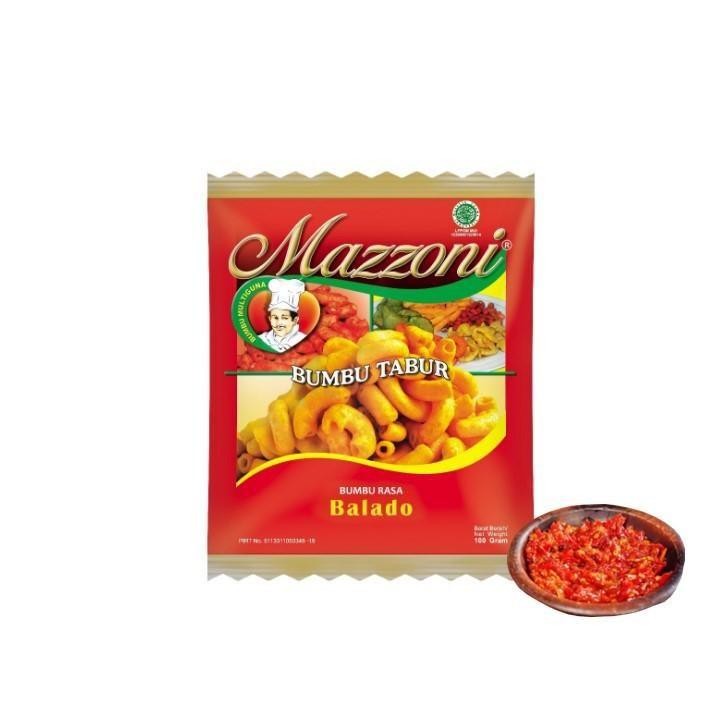 

MAZZONI BUMBU RASA BALADO UKURAN 100 GRAM 1 RTG ISI 10 BIJI-BUMBU BALADO INSTAN LEZAT