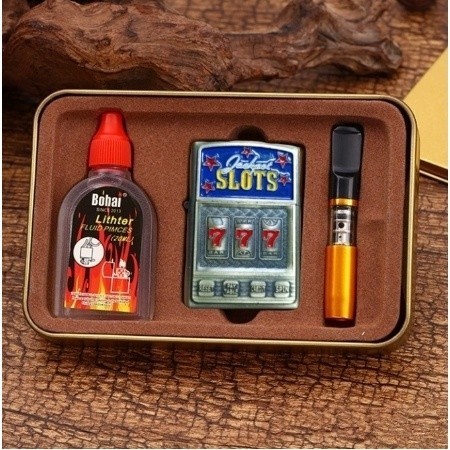 TERLARIS Korek api roda motif naga timbul + minyak + pipa motif minyak komplit mancis paket siap nge