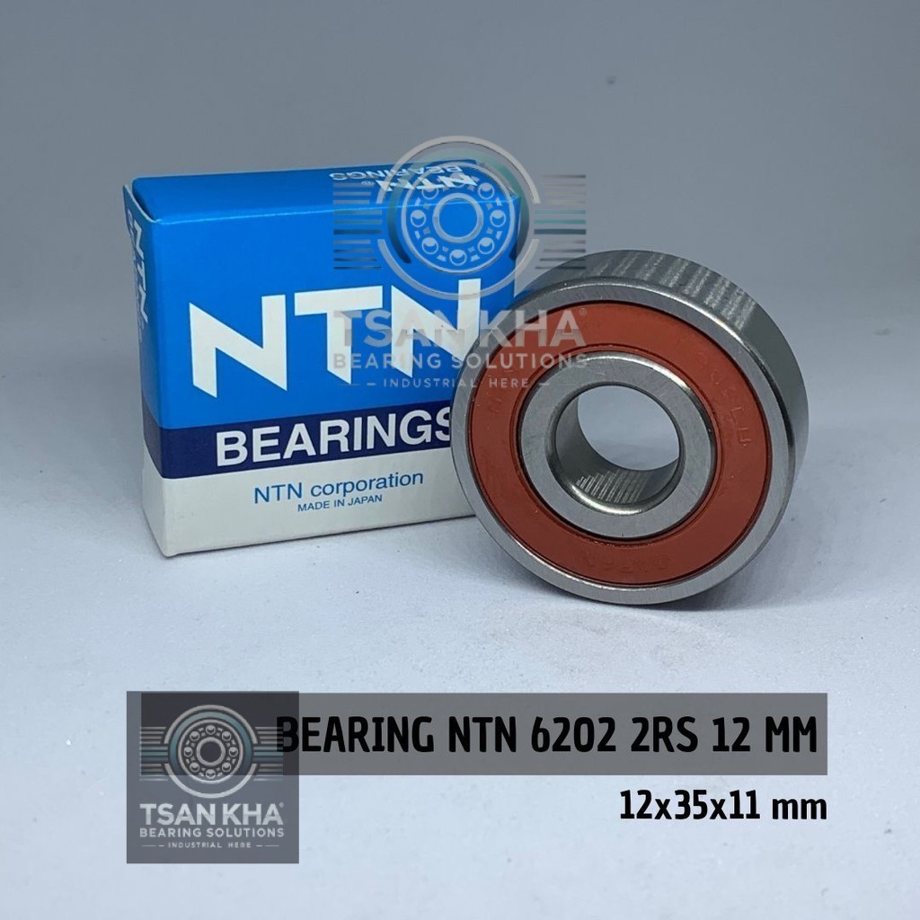 Bearing NTN 6202 2RS 12 MM Japan Laher Klaher 12x35x11 mm Tutup Karet Dua Sisi