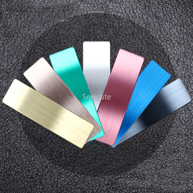 

10pcs Laser Engraving Name Badge Holder Round Corner Gold Color Stainless Steel Badge Blank Material 70x20mm