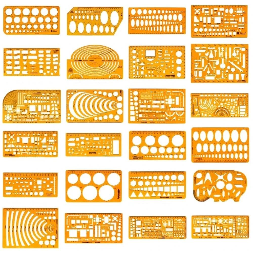 

Circle Template Durable K Resin Oval Measuring Ruler Digital Drawing for Furniture Architect Office and School Building Formwork