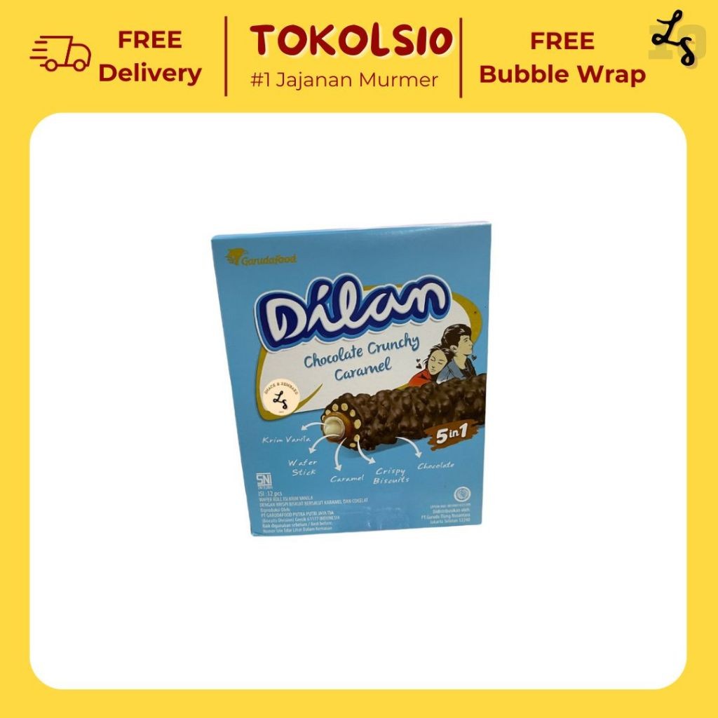 

Dilan Chocolate Crunchy Caramel Wafer Rolls 1 Pack Isi 12 pcs