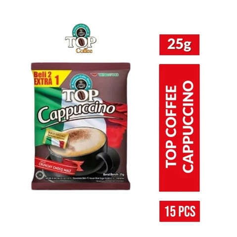 

Top Cappuccino Coffee KOPI ISI 15 Sachet / 1 RENCENG 10+5