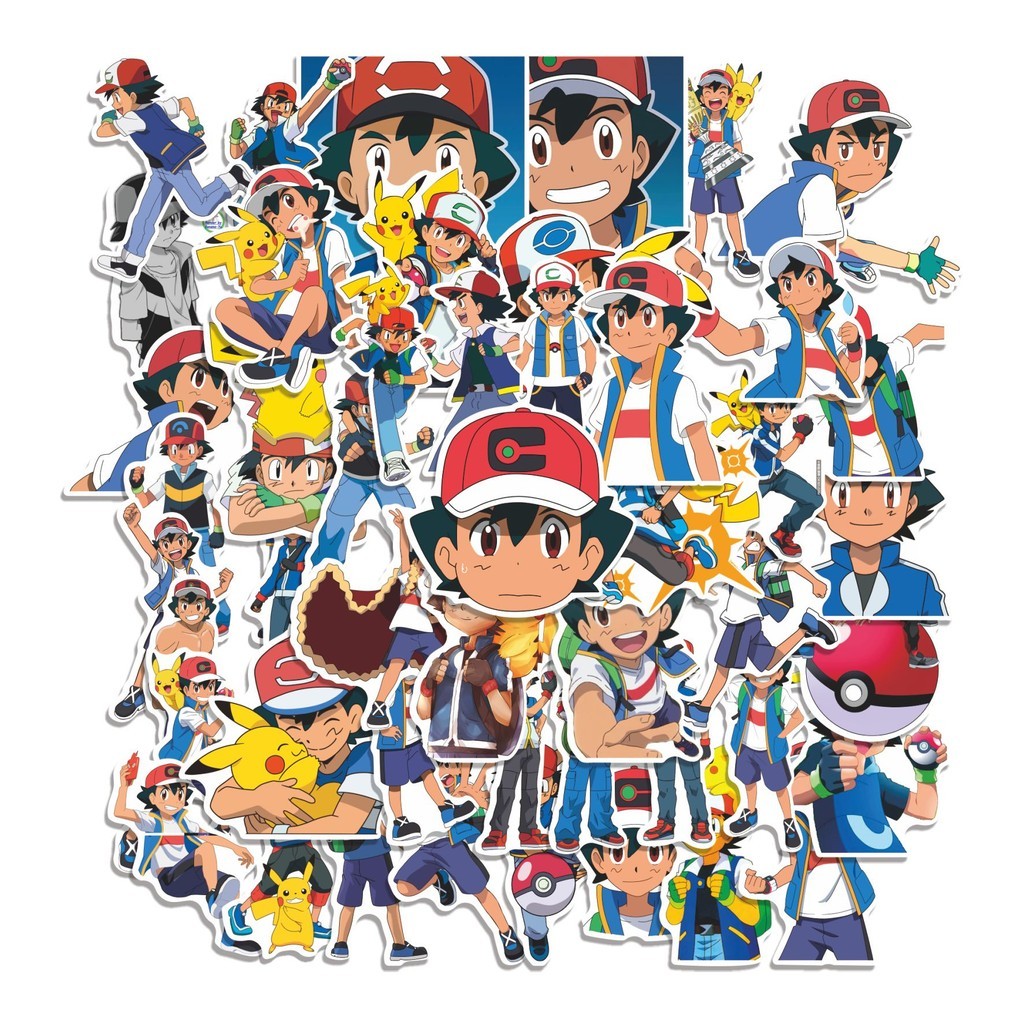 

COD 50 Pcs Stiker Satoshi (Pokemon) Lucu Anti Air Untuk Dekorasi Notebook Sepeda Skateboard Handphone