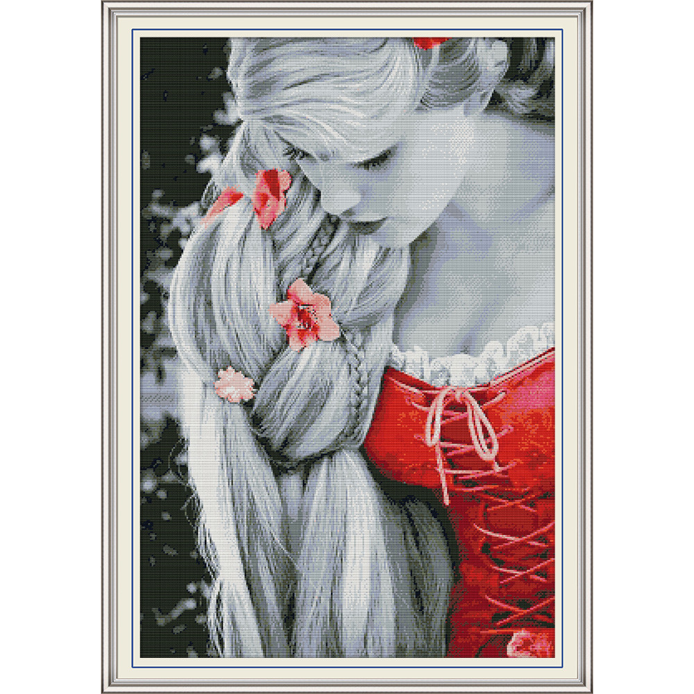 

Long hair Princess cross stitch kit aida 14ct 11ct count print canvas cross stitching kits needlework embroidery DIY handmade