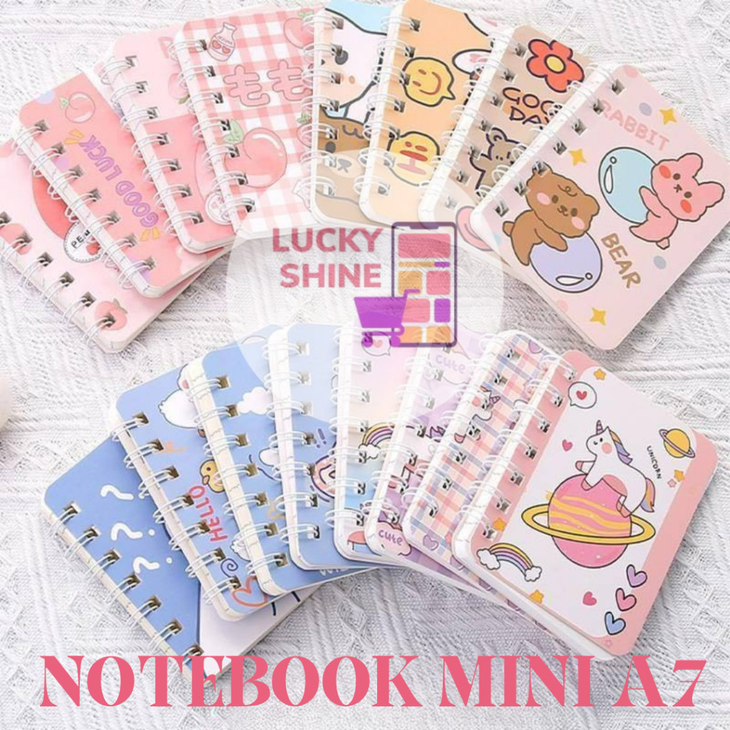 

CT Notebook Mini A7 RING Karakter Lucu/Buku Tulis Mini 80 Lembar/Buku Notes Kecil Alat Tulis Sekolah
