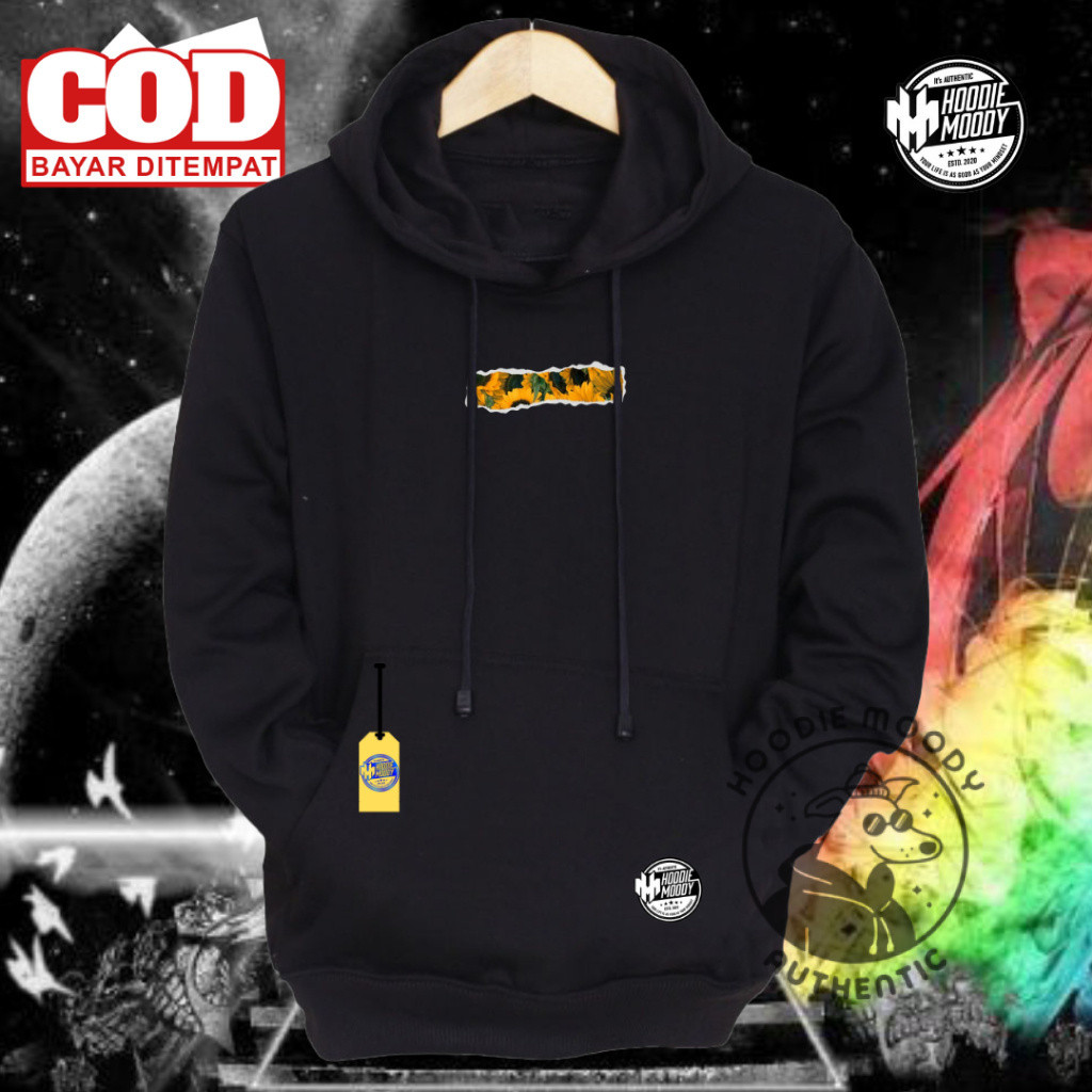 HOODIE.MOODY Sweater Hoodie Distro Pria Original cowok cewek  Bahan Fleece pria wanita bunga matahar