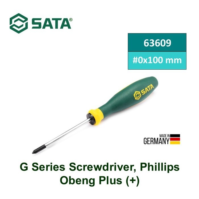 SATA 63609 Obeng Plus PH0 x 100 mm Screwdriver Phillips PH 0
