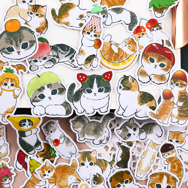 

38PCS Cats Handbook Cartoon Sticker Cute Diy Photo Album Ins Wind Translucent Decorative Material Cute Kitten 3