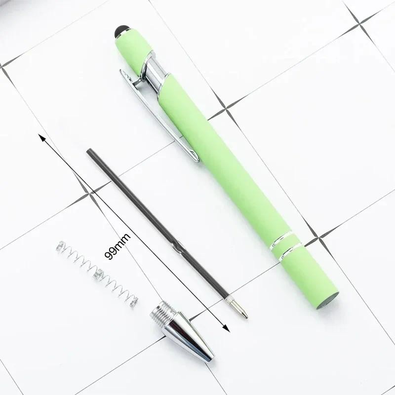 

50pcs Light Metal Ballpoint Pen Touch Screen Pen Office School Advertising Pen Custom Logo Text Engraving Laser Engraving