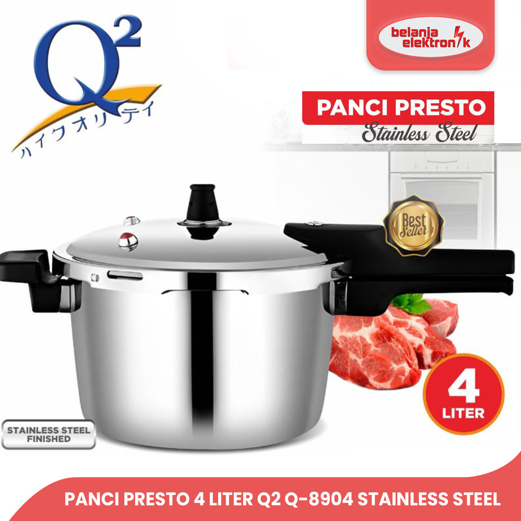 PRESSURE COOKER PANCI PRESTO 4 LITER Q2 Q-8904 STAINLESS STEEL