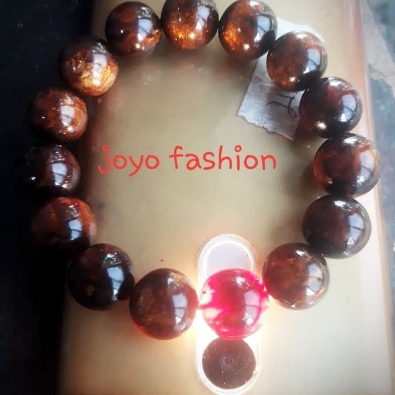 GELANG TASBIH FOSIL GETAH KATILAYU CIREBON TEMBUS CAHAYA