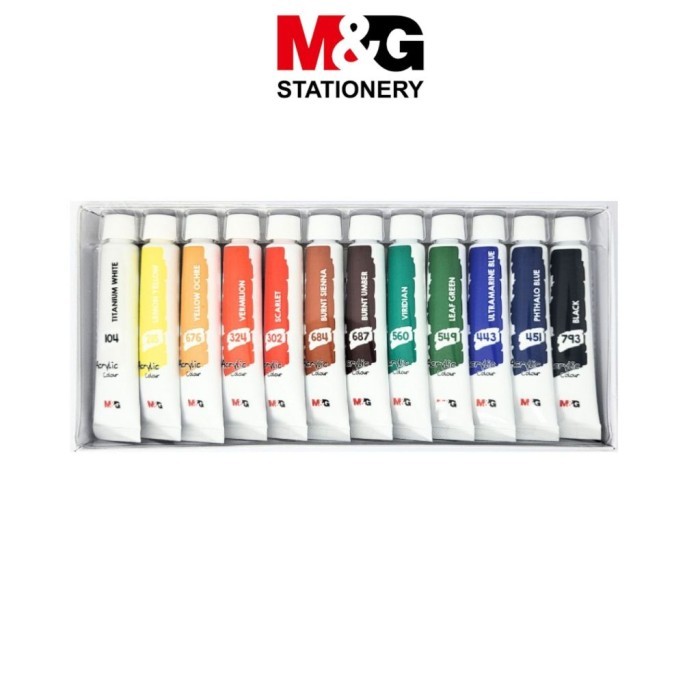 

Cat Acrylic M&G 12 Colours 12 ml APLN6594 Cat Akrilik 12 Warna Akrilik Cat 12 ml Alat Melukis - M&G ACRYLIC, 12 ML